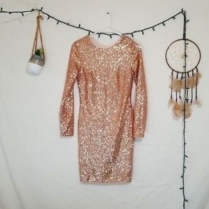 H&M gold sequin prom dress